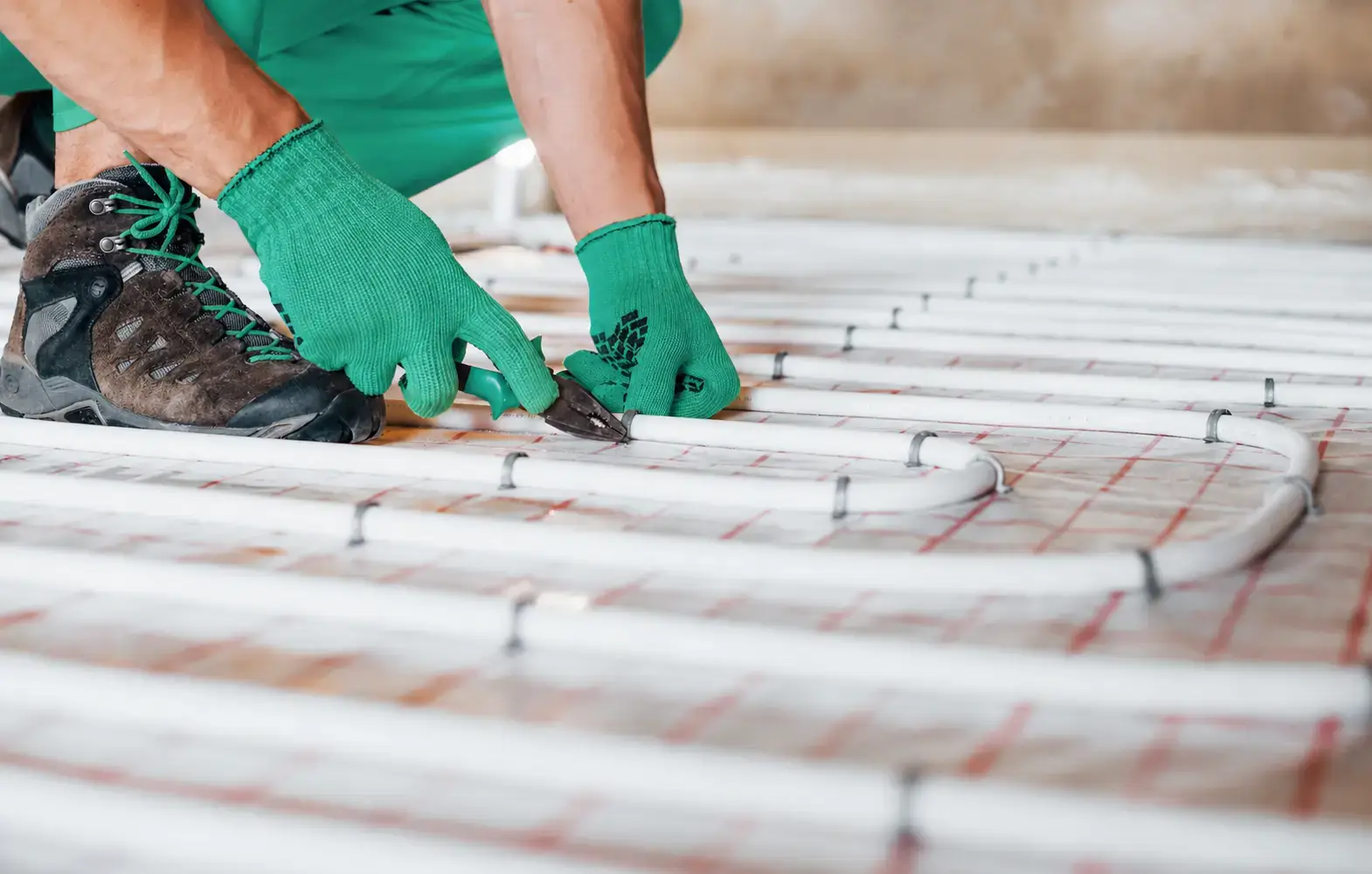 Zorgvuldige installatie van vloerverwarming