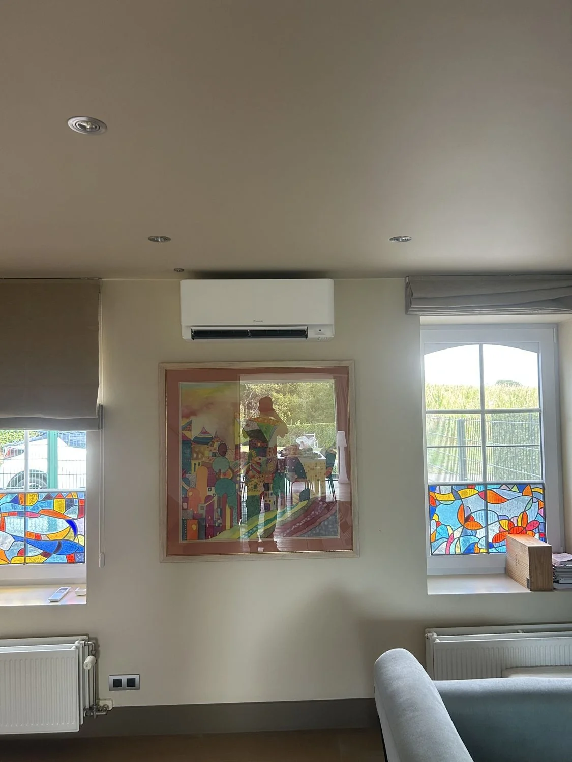 Daikin airco-binnenunit in een woonkamer